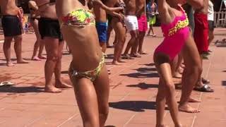 Bikini dance by lovely Italian girl.
