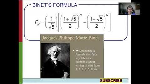 Fibonacci Numbers and BINET’S FORMULA | GE 114