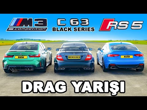BMW M3 vs AMG C63 Black vs Audi RS5: DRAG YARIŞI!