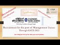 #ManagementTrainee through GATE- 2023 I Engineers India Limited Recruitment #advertisement for MT