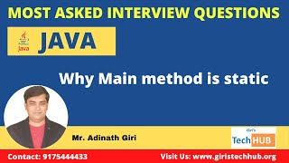 Why Main method is static