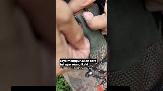 Cara mengikat tali sepatu ketika perjalanan naik #camping #tipsmendaki #hiking #tipsmendakigunung