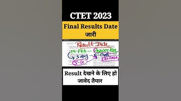 CTET 2023 Result Date out...💥 ctet latest news today #ctet #ctet2022 #shorts #shortsvideo #viral