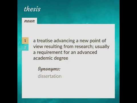 Thesis | meaning of Thesis 