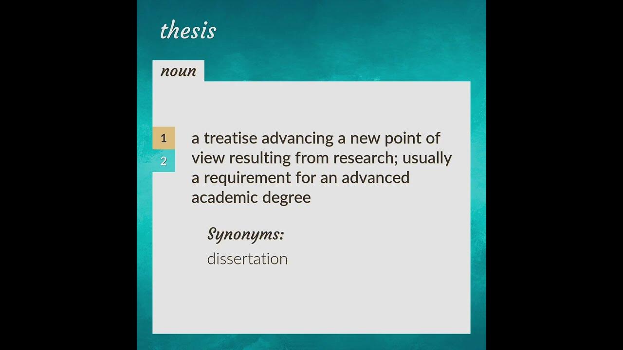 thesis meaning in merriam webster