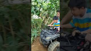 asiknya naik atv ride bareng papa.. #kid #outdooractivities