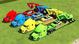 TRANSPORTING SPORT CARS, FORKLIFT CAR, TRACTOR BIG TRUCK TRANSPORTING 19 Farming Simulator 22 screenshot 4