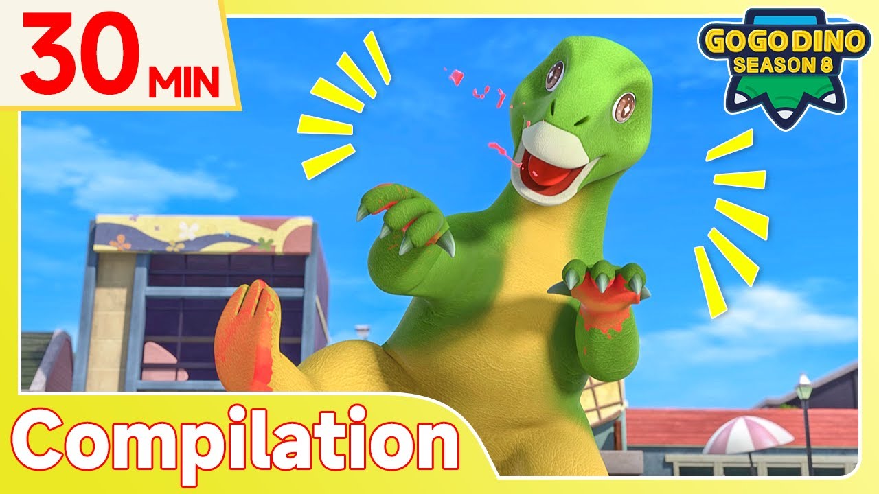⭐️GOGODINO S8⭐️ EP04-06 | 30 MIN Compilation 2 | Dinosaurs Town | Kids Cartoon | Super Power