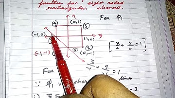 FEA shape function or interpolation function for 8 nodes rectangular element part 1 for engineering