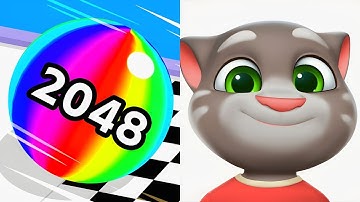 Ball Run 2048 VS Talking Tom Cat - All Max Android Gameplay, IOS Game 