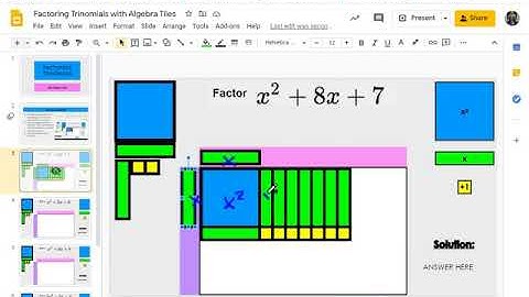 Factoring Trinomials with Algebra Tiles Example