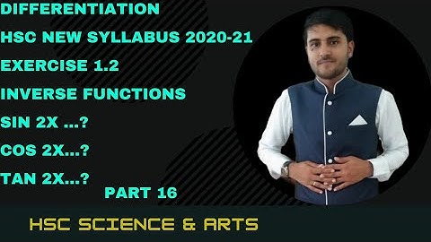 Differentiation Class 12 Part 16 Exercise 1.2 | Inverse Functions | M.H Board | Shadab Khan
