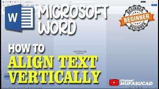 Microsoft Word How To Align Text Vertically