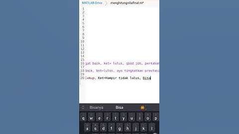Membuat progam sederhana dengan Matlab : Menghitung nilai akhir