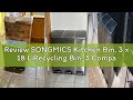 Review SONGMICS Kitchen Bin, 3 x 18 L Recycling Bin, 3 Compartment Rubbish Bin for Recycling and Was
