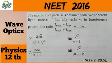 The interference pattern is obtained with two coherent light sources of intensity ratio n . in inter