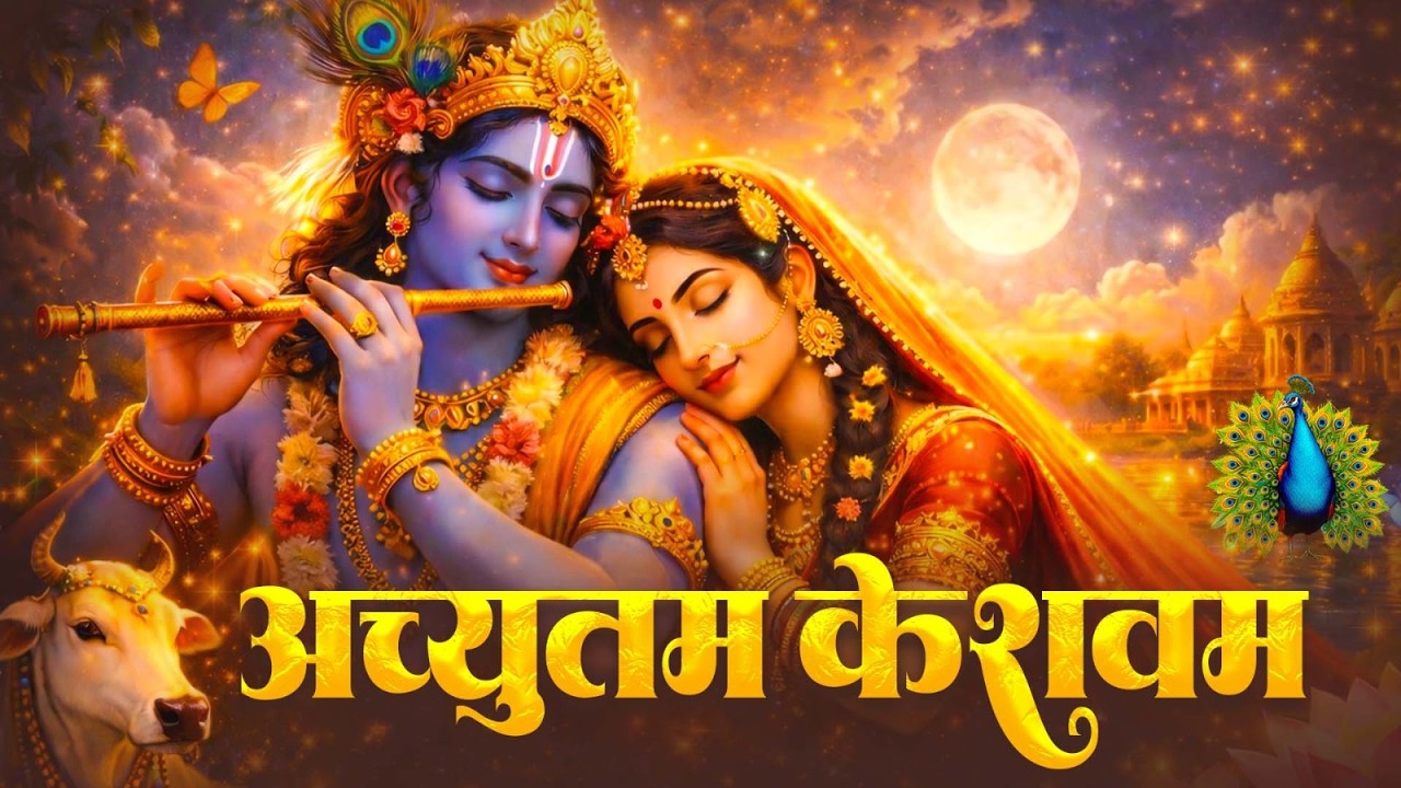 अच्युतम केशवम ( Lyrical ) Achyutam Keshavam | Krishna Damodaram | Krishna Bhajan | Meenakshi Panchal