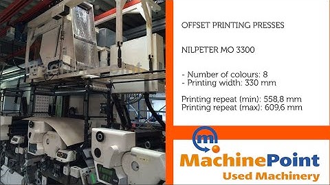 NILPETER MO 3300 Used Offset printing presses machine MachinePoint