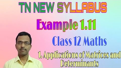 Class 12 Maths/Example 1.11/Chapter 1- Applications of Matrices and Determinants