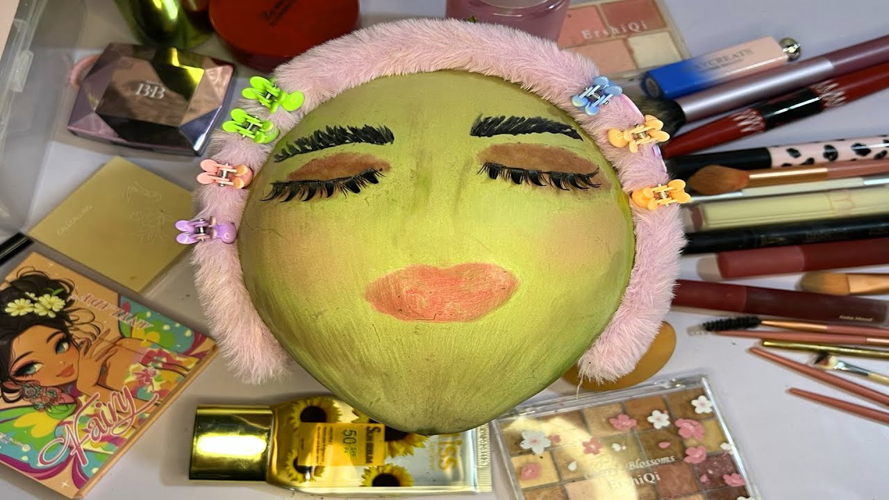 Makeup & Skincare on Coconut ASMR 🥥 | Silent & Satisfying