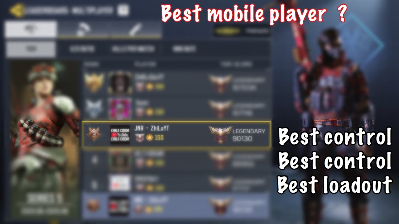 Best sensitivity Best controls best loadout 3 Best player Moblie