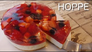 いちごのレアチーズケーキの作り方 Strawberry rare cheesecake HOPPE