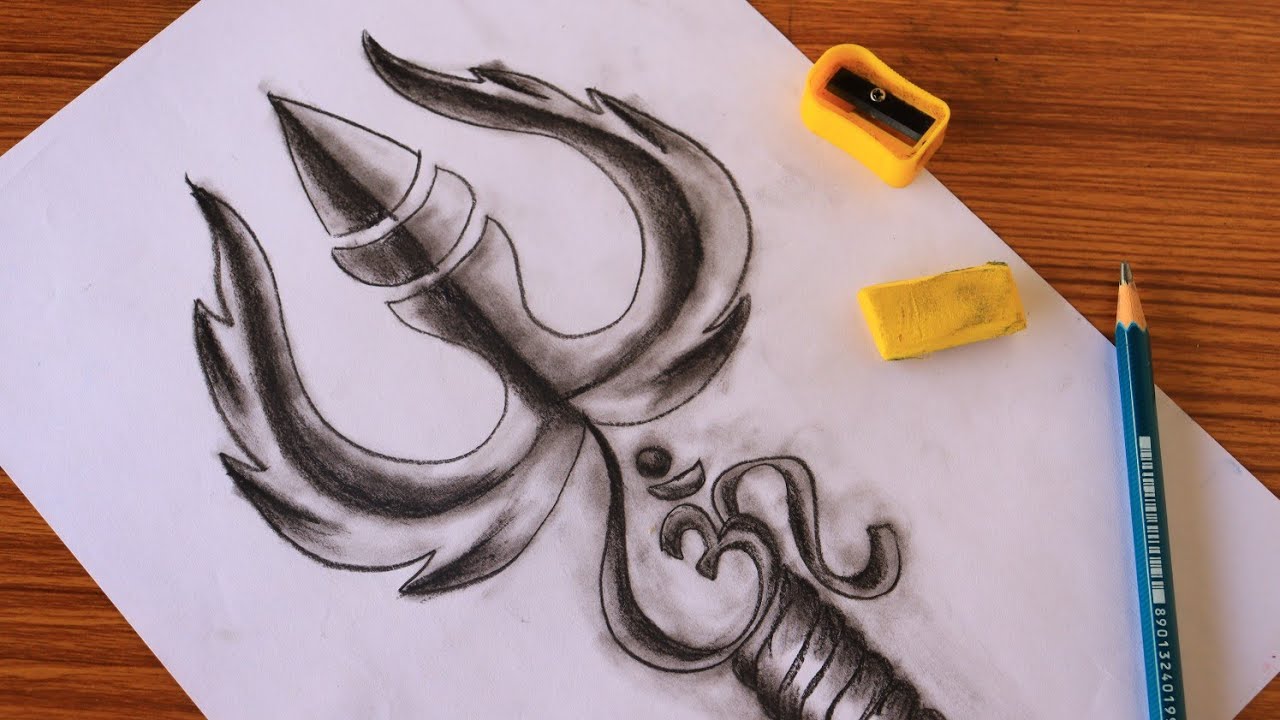 Maha Shivratri Special Trishul Sketch by Hemant Apeejay School Saket   Apeejay Newsroom