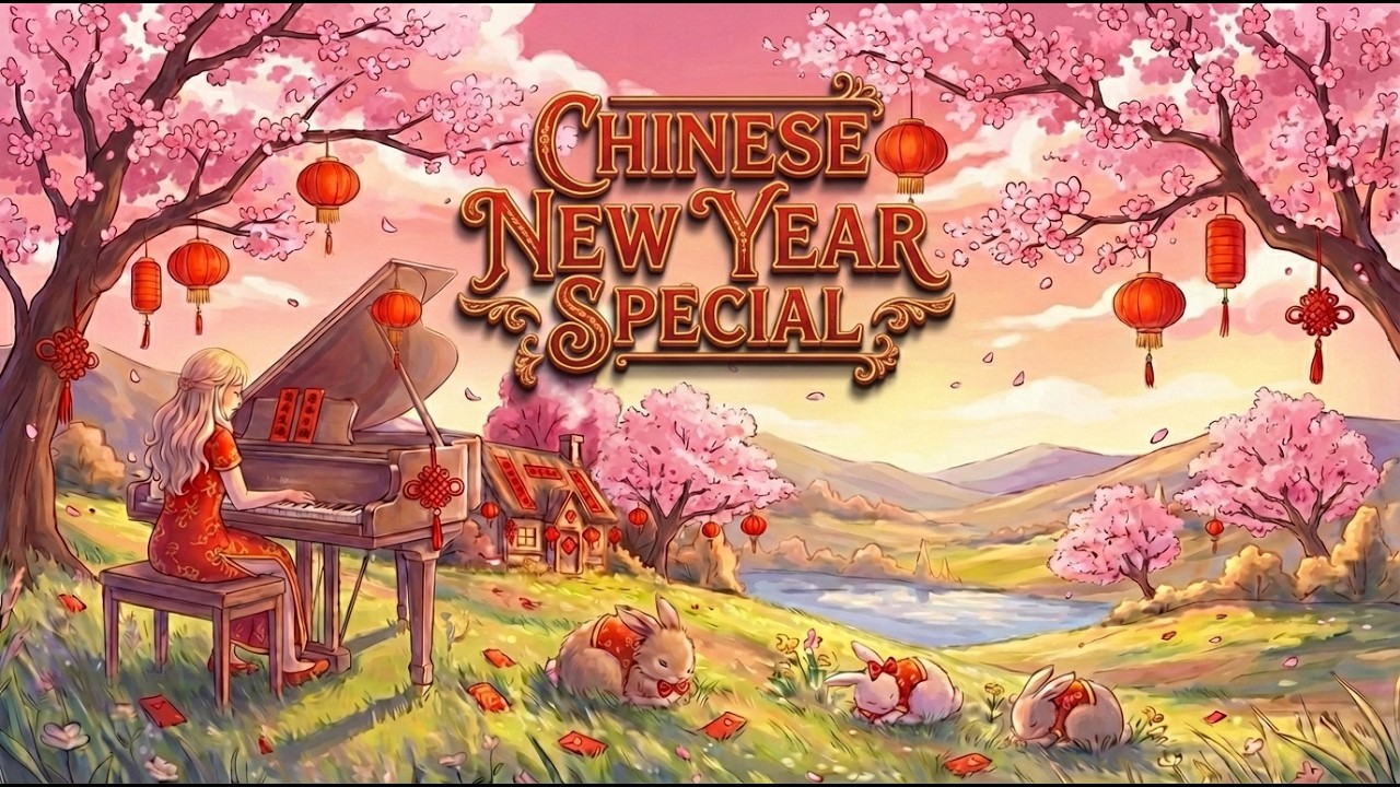 3 Hour Relaxing Chinese New Year Music 🧧 Ghibli Style (Piano, Flute & Violin)