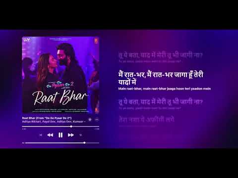 Raat Bhar - Aditya Rikhari & Payal Dev (Lyrics)