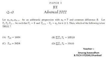 JEE Advanced 2022 Math Paper 1 (Q 10) solution | IIT JEE Maths | #jeeadvanced2022 #projecteducation
