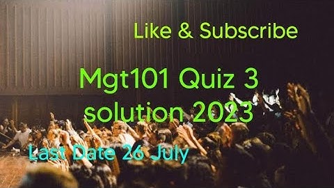 Mgt101 Quiz 3 Solution 2023