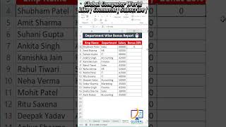 20% Bonus Auto Calculate 😲| Excel Formula Trick ⚡#excel #excelshorts