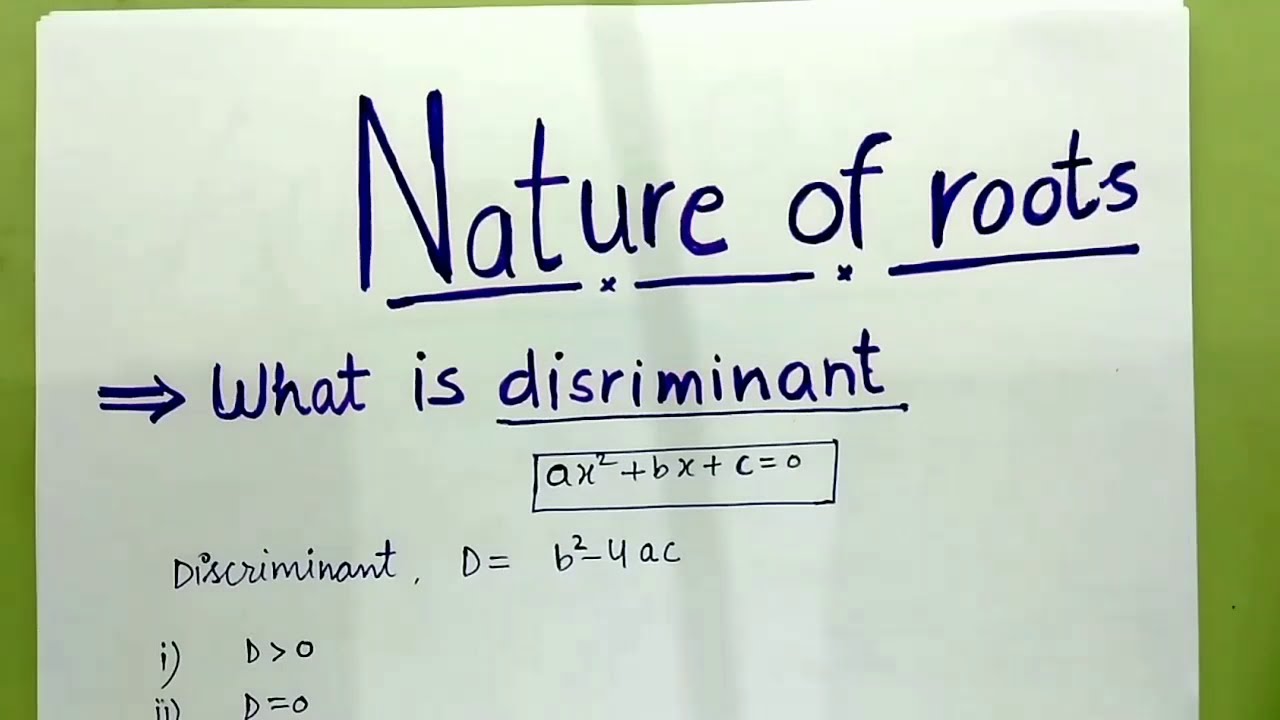 Nature of roots of quadratic equation class 10 exercise 4 3 solution