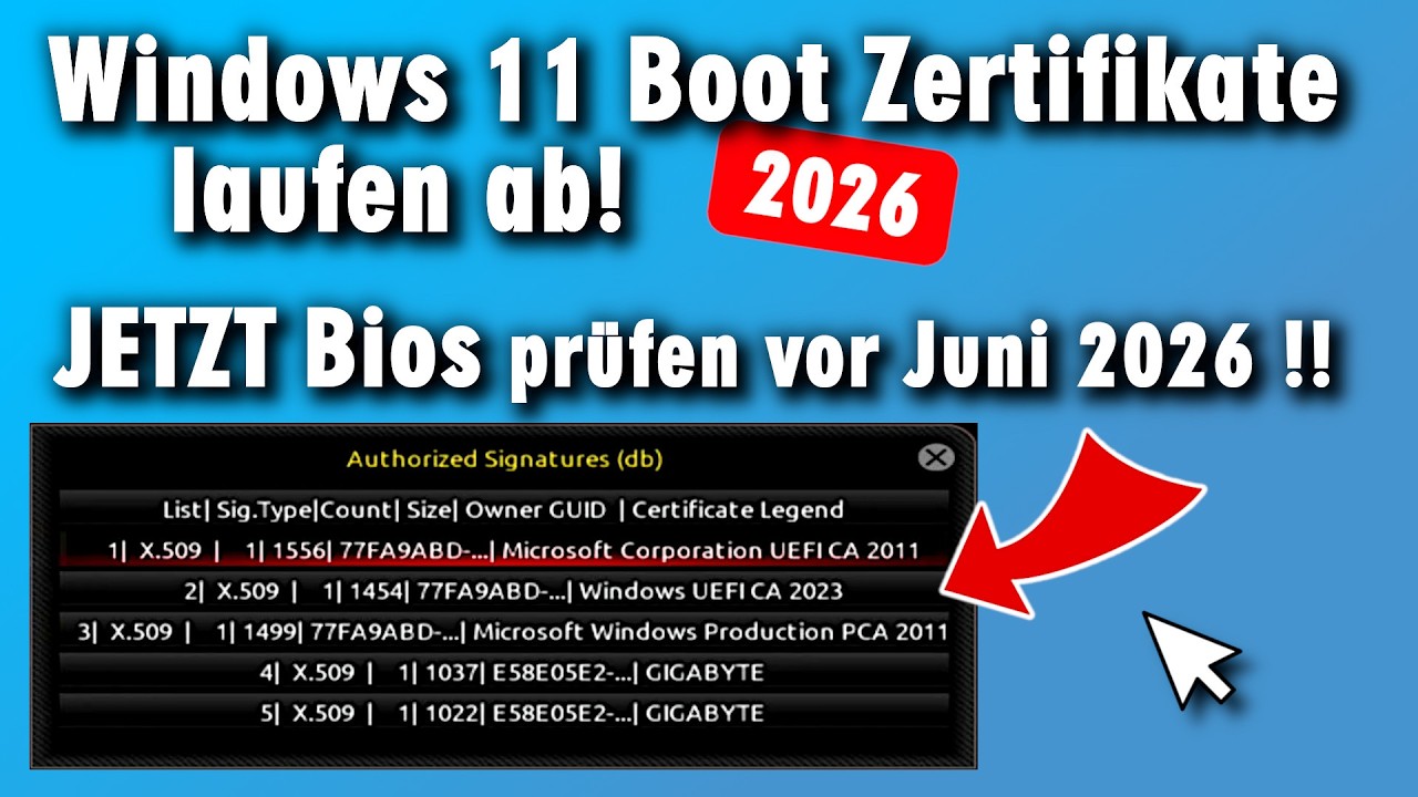 Microsoft Windows 11 Secure Boot Zertifikate laufen ab - JETZT prüfen vor Juni 2026