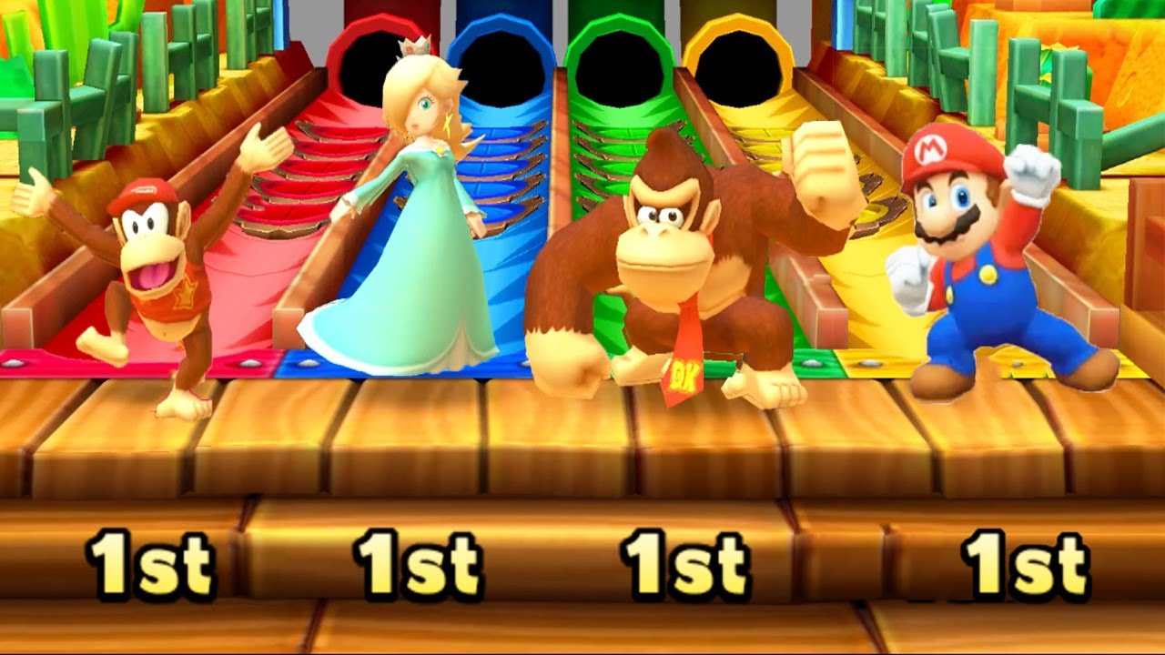 Mario Party: Star Rush MiniGames - Diddy Kong vs Rosalina vs Donkey Kong vs Mario (Master Cpu)
