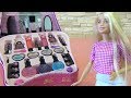 Barbie doll makeup set toy funny story video
