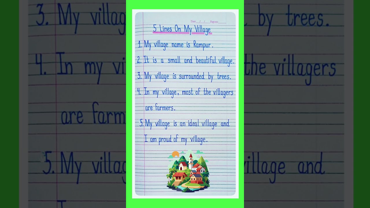 5 Lines On My Village In English Essay Writing L 