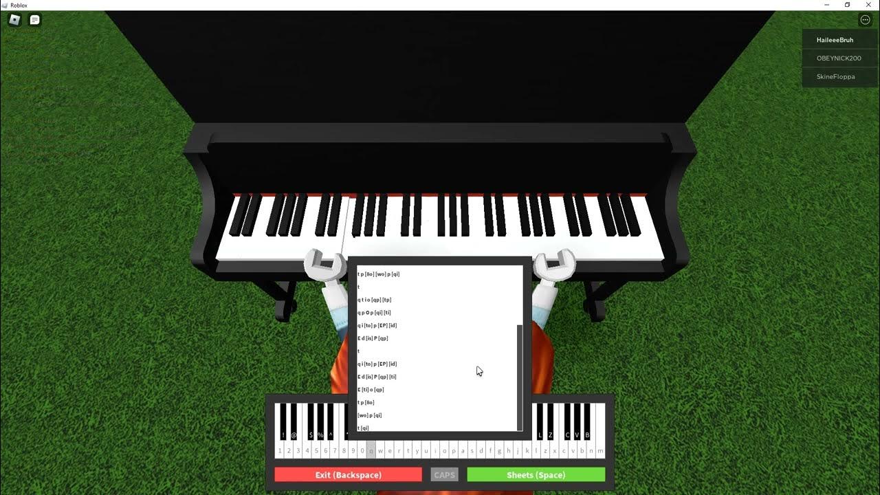 Roblox piano sheets