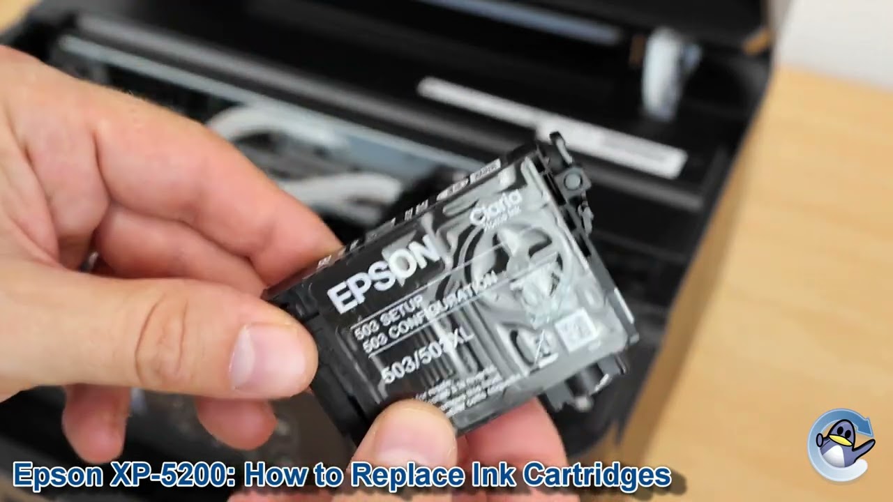 Epson Expression Home XP-5200: How to Replace Ink Cartridges - YouTube