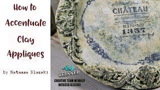 How to Accentuate Clay Appliques with Embossing Powder