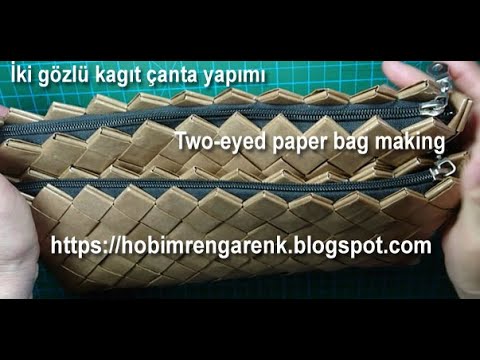 Kagıttan  ikigöz çanta yapımı  / Tüm bölümleri bir arada  /  Making two-eye bags from paper /Recycle