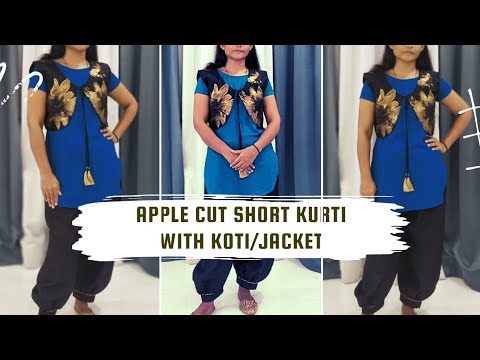 Kurti koti (jacket)cutting and stitching कोटि वाली फ्रॉक/frock koti/frock  cutting/jacket cutting - YouTube