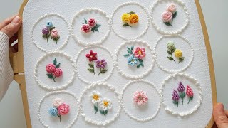 [프랑스자수] 12송이 꽃자수 12 flower embroidery