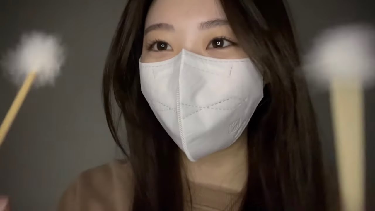 ASMR 솜털 + 나무귀이개 귀청소👂인데 시각적 팅글을 곁들인 👀 Ear Cleaning, Camera touching, Visual Triggers (no talking)