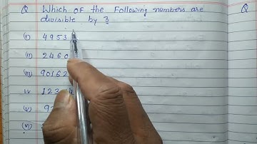 Which of the following numbers are divisible by 3 | Divisibility of 3