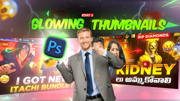 Make Glowing youtube thumbnails in Photoshop + FREE Actions | Beginners Tutorial |GLOW & GRADIENT