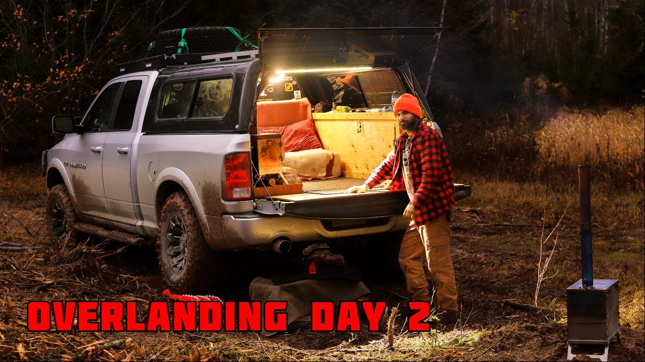 Truck Camping In Rain With Wood Stove - Overland Adventure - YouTube
