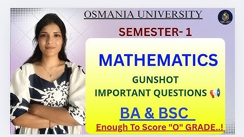 WISKUNDE | BELANGRIJKE VRAGEN | SEMESTER-1 | OSMANIA UNIVERSITY | BA & BSC | @shivanipallela