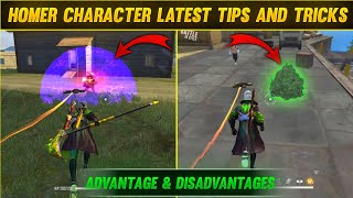 Homer character tips and tricks | how to use Homer character in Free Fire | Homer character ability