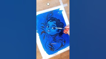 Little Krishna Acrylic Painting | Cute Divine Art ❤ #art #painting #shorts #krishna #littlekrishna